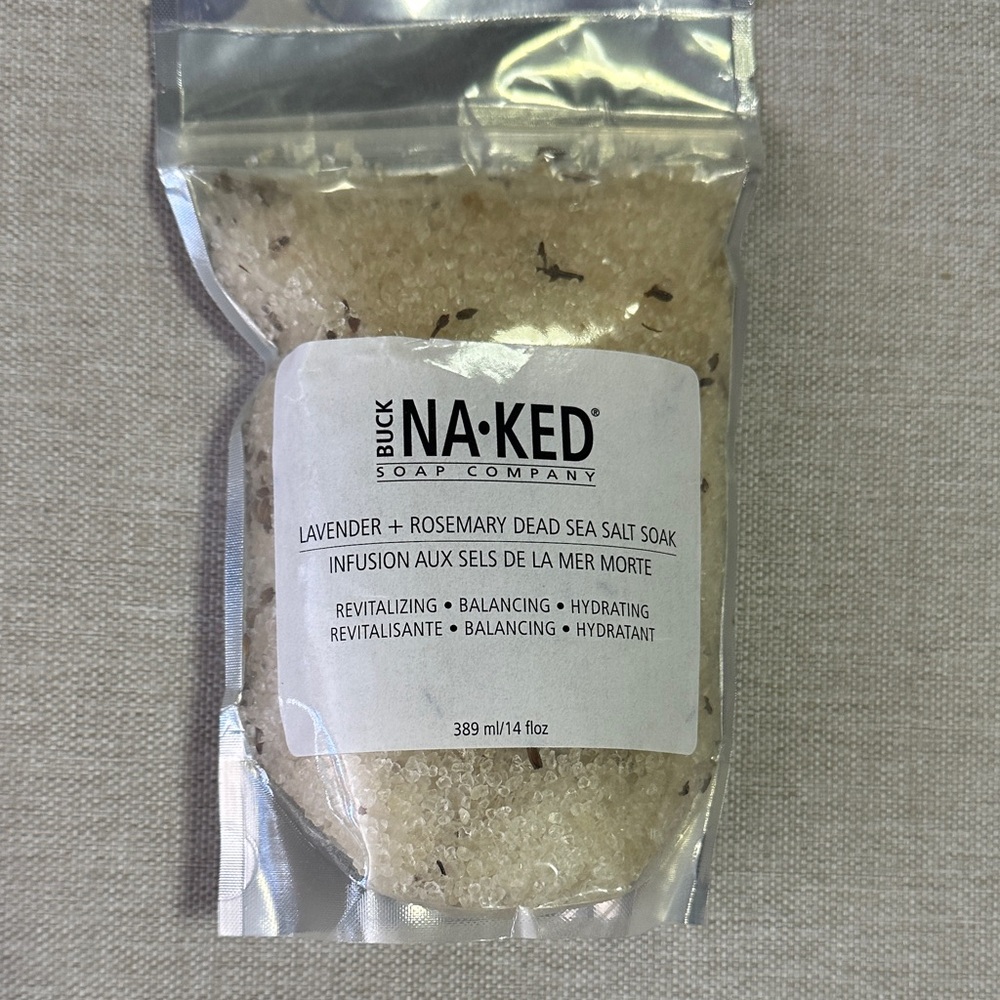 Buck Naked Lavender + Rosemary Dead Sea Salt Soak - Natural Bath Soak NWT